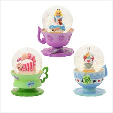 Disney Store Japan 25th Anniversary Alice In Wonderland Snow Dome Globe set 3
