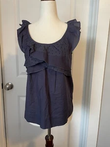 Anthropologie Edme & Esyllte Women Blue/Gray Sleeveless Blouse Size 0 NWT - Picture 1 of 4