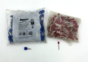 ~550 PCS Panduit Ferrules, Blue 14 AWG & Red 18 AWG for Stranded Wires - Picture 1 of 2
