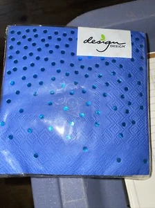 Design Design Beverage Napkins Blue with Metallic Dots 16 Ct. - Picture 1 of 2
