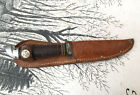 Vintage Boy Scout Hunting Knife With Sheath Western Brand