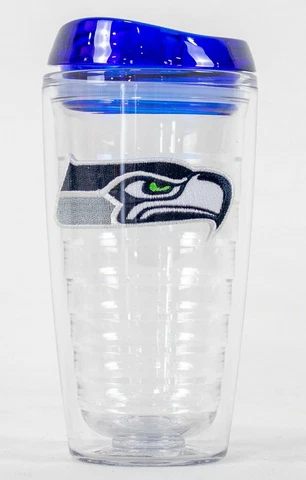 Seattle Seahawks NFL Licensed 16oz Double Wall Insulated Tumbler Cup w/Lid Cover