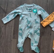 Child Of Mine By Carter's Baby Newborn Dinosaur Footed Sleeper Pajama Brand New 