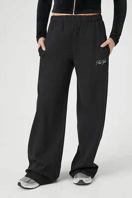Forever 21 Fleece New York Graphic Pants Athletic Bottoms Large - Image 1 of 4