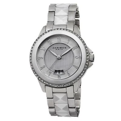 Akribos XXIV AK654WT Quartz Swarovski Crystal Stainless Steel Womens Watch - Image 1 of 2