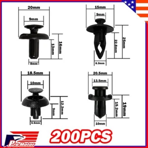 200pcs Fender Retainer Clip Fasteners Plastic Rivet Nylon Bumper ATV Hood IS 250 - Picture 1 of 5