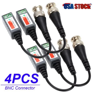 4Pcs CCTV Camera Passive Video Balun BNC Connector Coaxial Cable Adapter USA - Picture 1 of 12