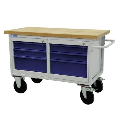 ADB BETRIEBSEINRICHTUNGEN ADB mobile Werkbank Werktisch Werkstatt Rollwagen Werkstattwagen 6 Schubladen