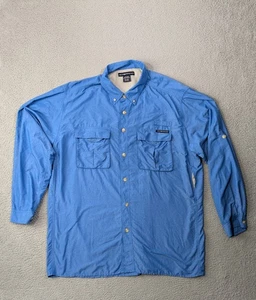 Exofficio Shirt Mens XXL Tall Long Sleeve Button Fishing Hiking Vented Blue 2XLT - Picture 1 of 11