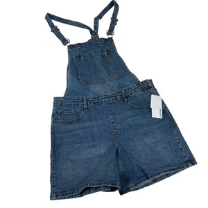 JustFab Damen 33 Jeans Overall Shorts verstellbare Träger Taschen Gr. 33 - Bild 1 von 9