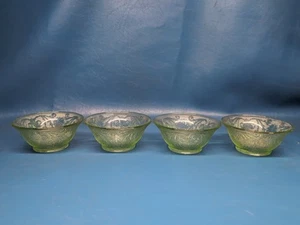 4er Set Indiana Tiara Chantilly grün Sandwich Glas 5-1/2" Salat/Obstschalen - Bild 1 von 4