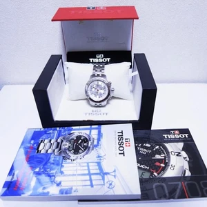 TISSOT PRS200 T-Sport Chronograph Diver 20Bar Silver Dial Watch Box Excellent - Picture 1 of 11
