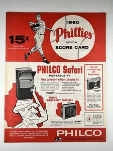 6-1-1960 Milwaukee Braves @ Philadelphia Phillies MLB Program / Scorecard - Picture 1 of 5