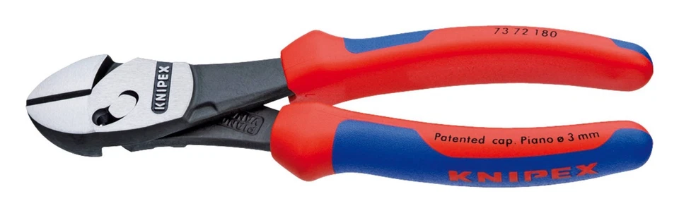 Knipex TwinForce 73 72 180 Werkstatt Kraft-Seitenschneider mit Facette 180 mm