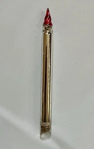 Vtg 6” Red Twisted Flame Silver Mercury Glass Taper Xmas Candle Stick Ornament - Picture 1 of 13