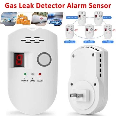 Digital Gas Leak Detector Alarm Sensor Propane Butane Methane Natural Gas Catch