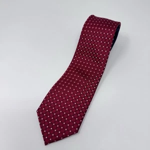 Tommy Hilfiger 100% Silk Neck Tie Red Grey Navy 60" - Picture 1 of 4