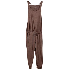 Patagonia Jumpsuit Womens Medium Brown Sleeveless Drawstring Waist Pockets Cuffs - Picture 1 of 15