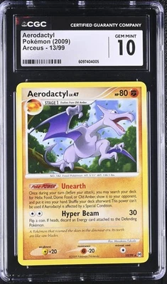 CGC 10 Aerodactyl 13/99 Rare Arceus Pokémon Card - Image 1 of 2