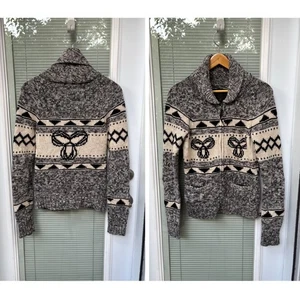 Cárdigan Aritzia TNA Sea to Sky 100 % lana de cordero suéter Cowichan cremallera para mujer talla M - Imagen 1 de 9