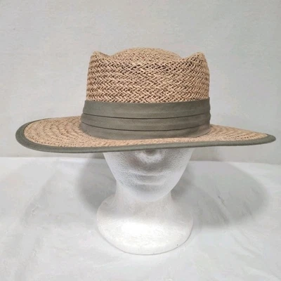 Sombrero The Scala Collection Para Hombre Talla Única Multi Fibra Paja Verde Lino Banda Foto 1 de 4
