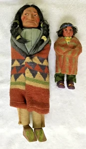 2 Vintage Skookum Dolls 13" and 7" - Picture 1 of 2