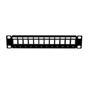 ProfiPatch Patchpanel Pole rozdzielcze 12-portowy moduł jack keystone 10" 1U czarny - Zdjęcie 1 z 5