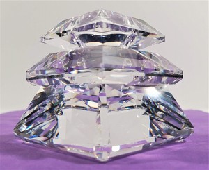 Swarovski Silver Crystal 1986 Large Square Candle Holder 7600 104