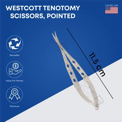 Westcott Tenotomy Scissors Blunt Pointed & Small Blade Length 11.5cm Forceps - Image 1 of 4