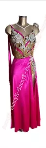 Handgefertigtes Tanzkleid/Standard Ballsaal Wettbewerb glatt Walzer Tango Kostüm - Bild 1 von 2
