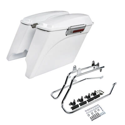 White Hard Saddlebags Conversion Bracket Fit For Harley Softail Fatboy 1986-2017 - Image 1 of 4