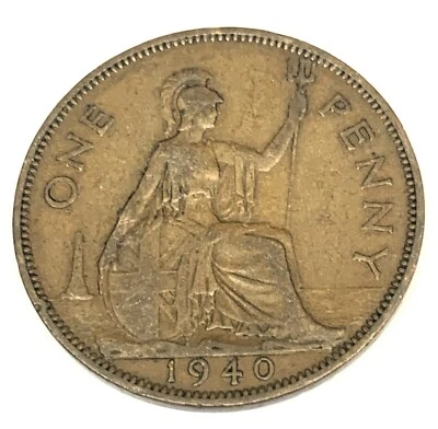 # C3543 ВЕЛИКОБРИТАНИЯ МОНЕТА, БОЛЬШОЙ ПЕННИ 1940 - Изображение 1 из 2