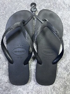 Havaianas Thongs Flip Flops Men’s Size 10 Women’s Size 12 Black - Picture 1 of 2