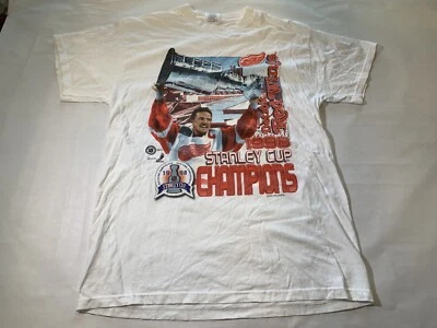 Detroit Red Wings 1998 Stanley Cup Champions NHL White Graphic T Shirt Sz L - Image 1 of 4