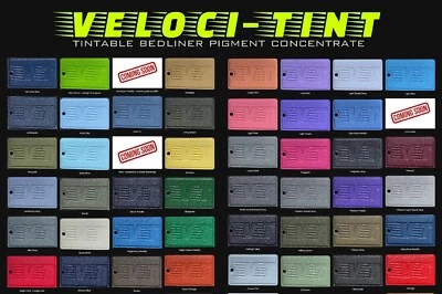 Veloci-TINT Bedliner Pigment U-Pol Tintable Raptor Liner COLOR SAMPLE CARD ONLY - Image 1 of 4