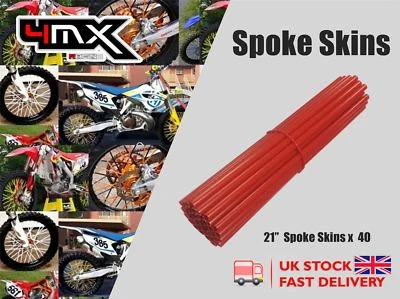 Wheel Spoke Protectors Red 21" fits Kawasaki KLX125 L B1-B3,B6F 03-06 Foto 1 de 2