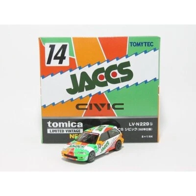 Tomica Limited Vintage Honda CIVIC JACCS Racing Metal Diecast Car LV-N229b 1/64 Foto 1 de 4
