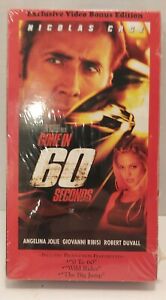 Vtg NOS Sealed Gone In 60 Seconds VHS Exclusive Video Bonus Edition