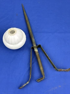 Antique 19"H Lightning Rod w/ W.C. SHINN Milk Glass Ball ~ Maine Barn Find! - Picture 1 of 11