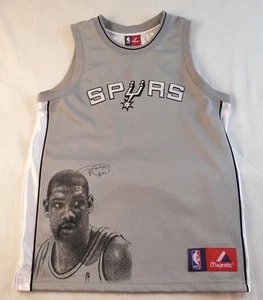 SEWN YOUTH MAJESTIC #21 TIM DUNCAN SAN ANTONIO SPURS AUTHENTIC JERSEY L  14-16 - Foto 1 di 6