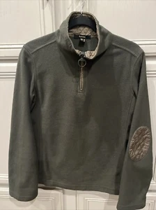BARBOUR Army Green Fleece Jacket patches on sleeve,Logo Size US 10 - Picture 1 of 8