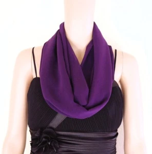Dunkellila Schal. Infinity Schal. Kreisschal. Loop Schal. Chiffon Schal.  - Bild 1 von 3
