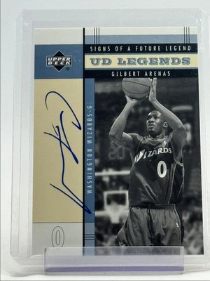 Gilbert Arenas 2004-05 UD LEGENDS SIGNOS DE UNA FUTURA LEYENDA AUTOMÁTICO Q5997 Foto 1 de 2