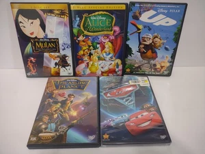 Lot 5 Disney Cartoons Alice In Wonderland ~ Up Mulan ~ Cars 2 ~ Treasure Planet - Picture 1 of 12