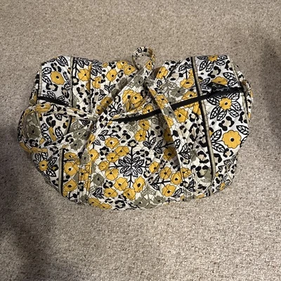 "Bolso de Lona Vera Bradley Negro Amarillo Gris Blanco Doble Correa Fin de Semana 21"" Largo" Foto 1 de 4