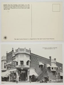 Kendall's Drug Store Brookings SD c1916 RP Old Car Vintage Main Street Scene - Picture 1 of 1