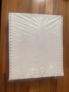 Blank 9.5X11 Inches Continuous Feed Computer Paper Fanfold for Dot Matrix Printe - Picture 1 of 4