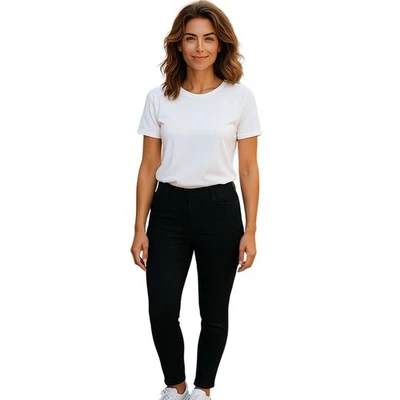 Apt. 9 Womens Skinny Black Pull On Jeggings Elastic Waist Size 14 - Image 1 of 4