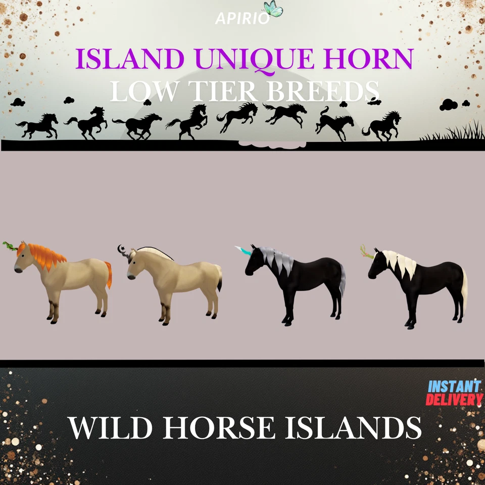 🐎 Wild Horse Islands ❂ Island Unique Horn ❂ Low Tier Breeds🐎