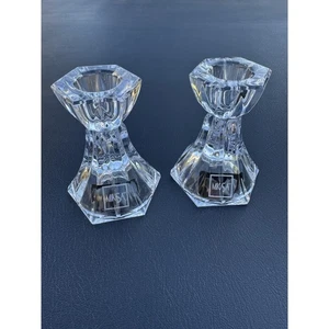 Mikasa Crystal Candlestick Holders- Set Of 2. 3.5” - Picture 1 of 8